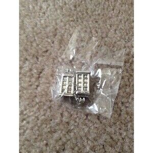 Ancient Tardis Dr. Doctor Who Police Box Earrings Silver